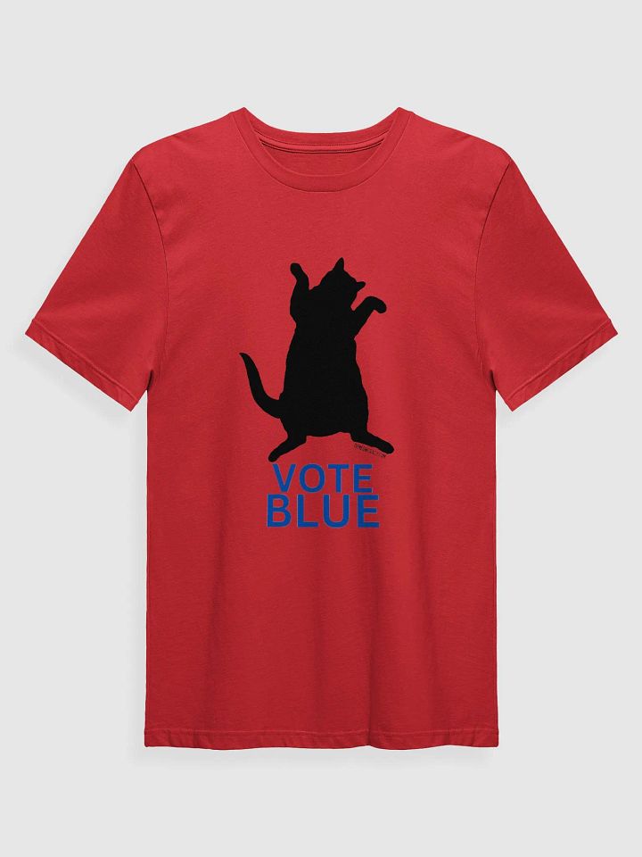 DeMeowcracy Black Cat Vote Blue Supersoft Slim Fit T-Shirt product image (1)