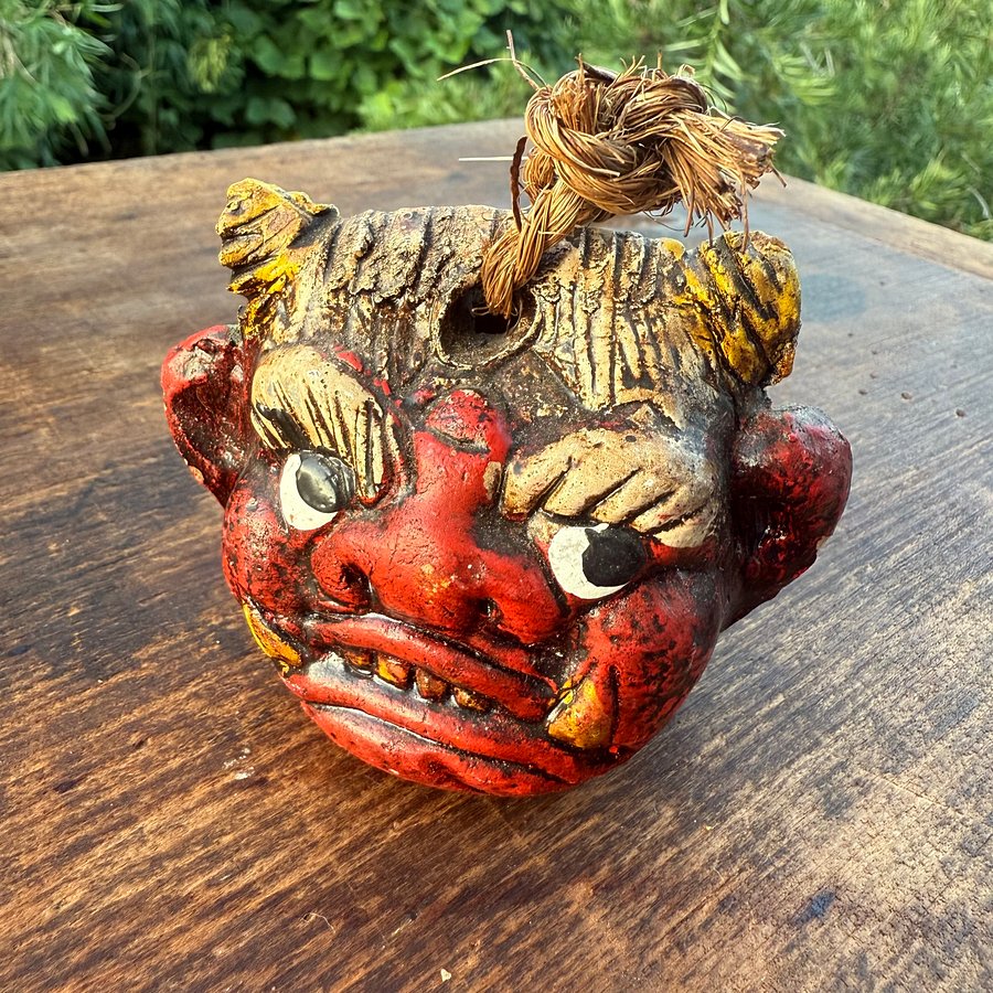 🎎 Vintage Japanese Ao-Oni & Aka-Oni Ceramic Bell – Guardian Oni Folk Art product image (1)