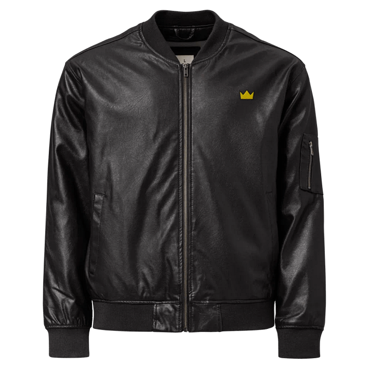 Coom Crown Faux Leather Bomber Jacket product image (1)
