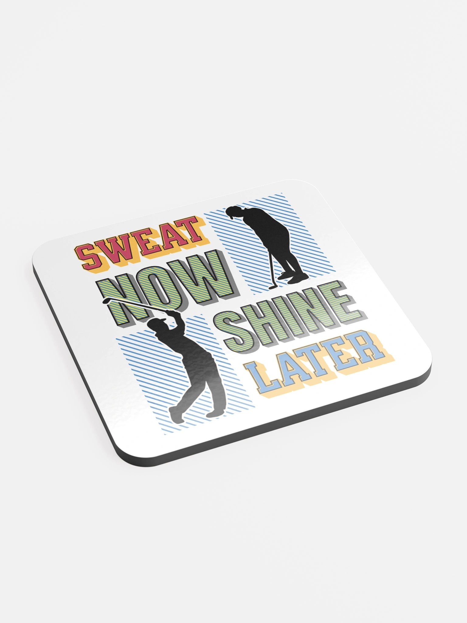 Sweat Now Shine Later Golfing Swing Putt Cork Coaster Set product image (3)