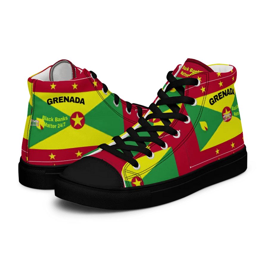 Grenada Flag Inspired Women's High Top Canvas Shoes product image (10)