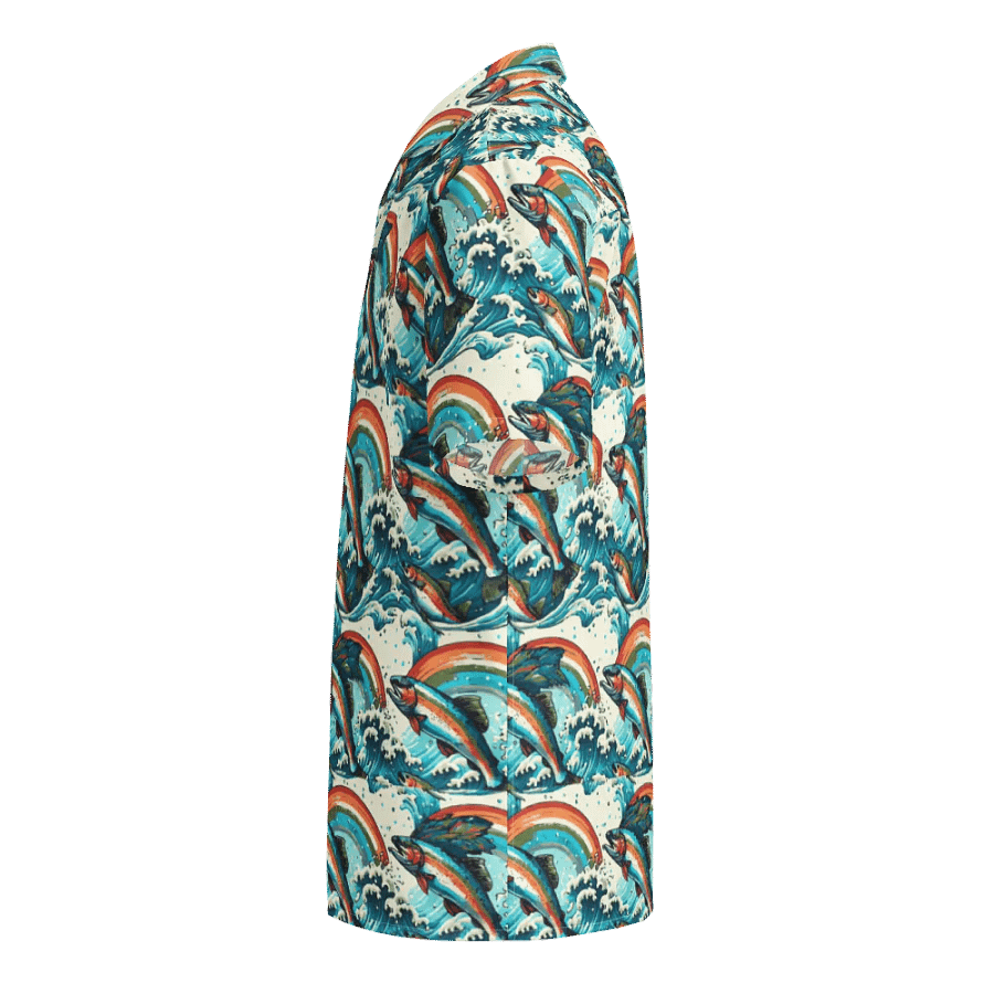 Hawaiian Style Shirt, Button Up, Unisex, Rainbows and Fish product image (4)