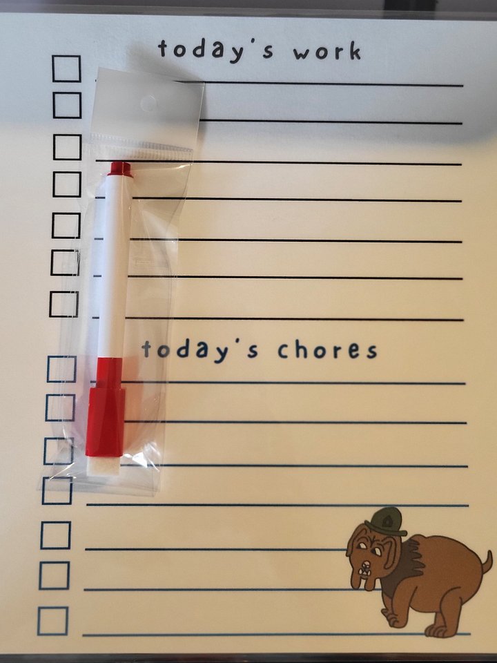 Cute Cartoon Bulldog Laminated To Do List with Dry Erase Marker product image (1)