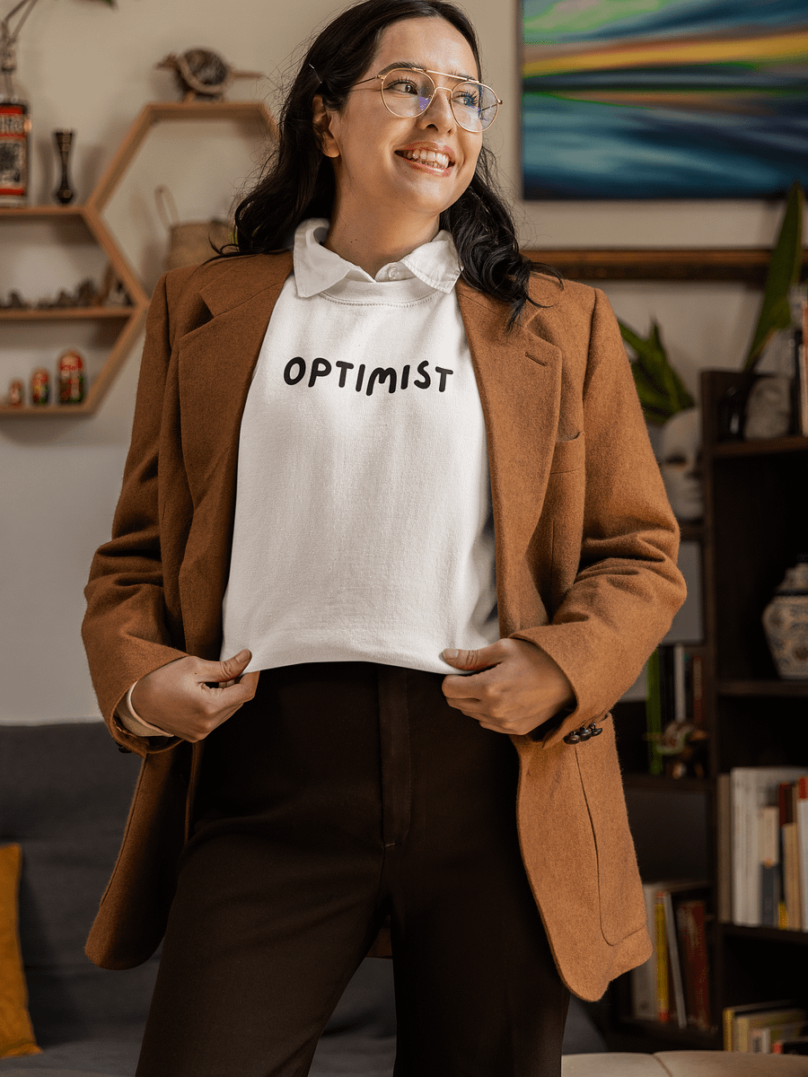 “OPTIMIST” Upbeat Unisex Sweatshirt product image (1)