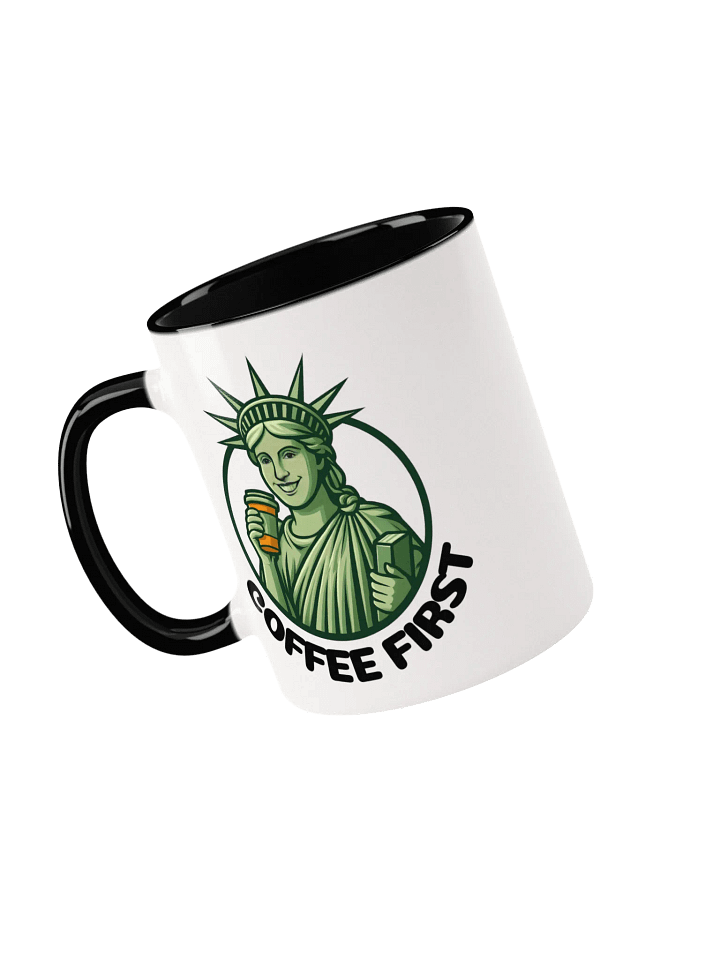 Coffee First Ceramic Mug With Color Inside product image (1)