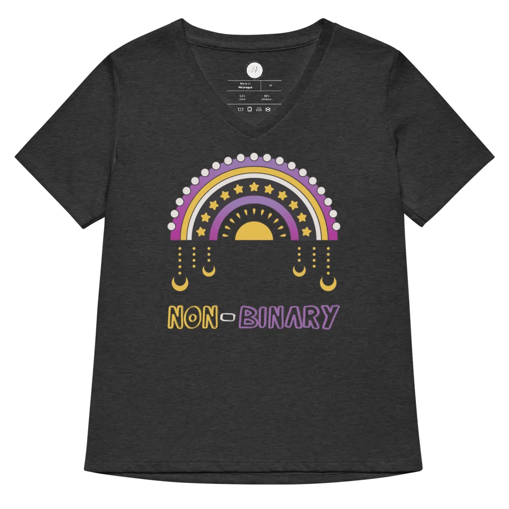 Non-Binary Rainbow V-Neck Tee product image (18)