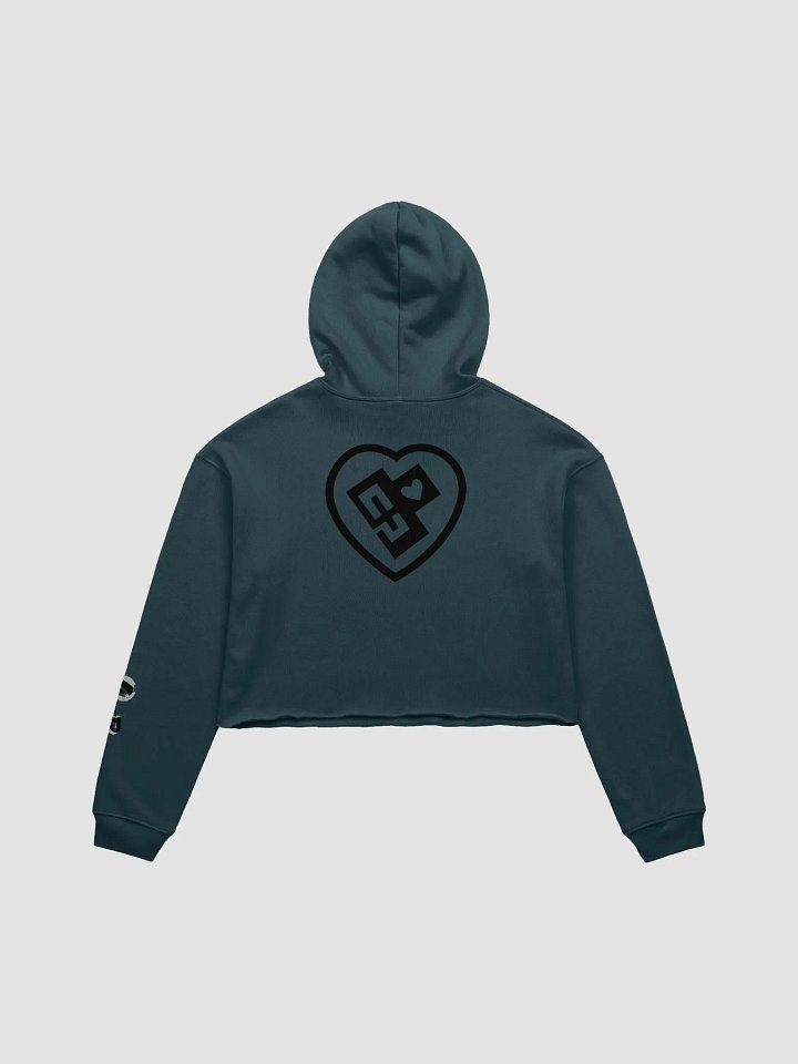 OptimusProcrastinus HeartChip in Heart Cropped Hoodie (Black) product image (2)