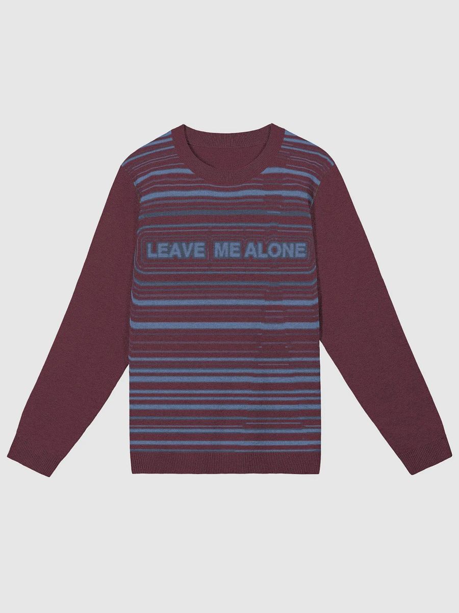 LEAVE ME ALONE (maroon ripple design) knitwear classic crewneck product image (1)