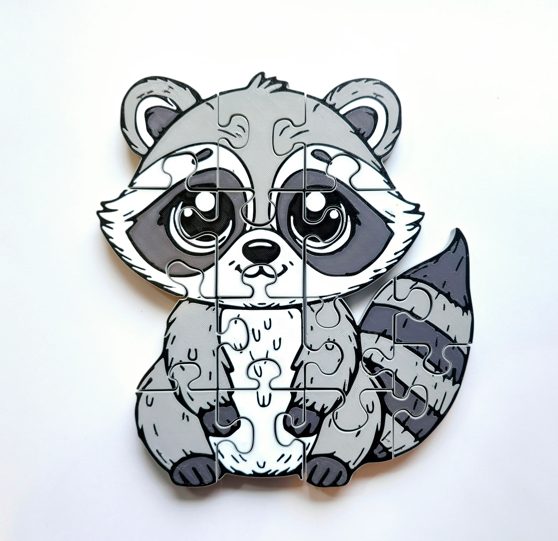 Raccoon 3D Printed Jigsaw Puzzle – A Curious Forest Adventure for Little Hands! product image (1)