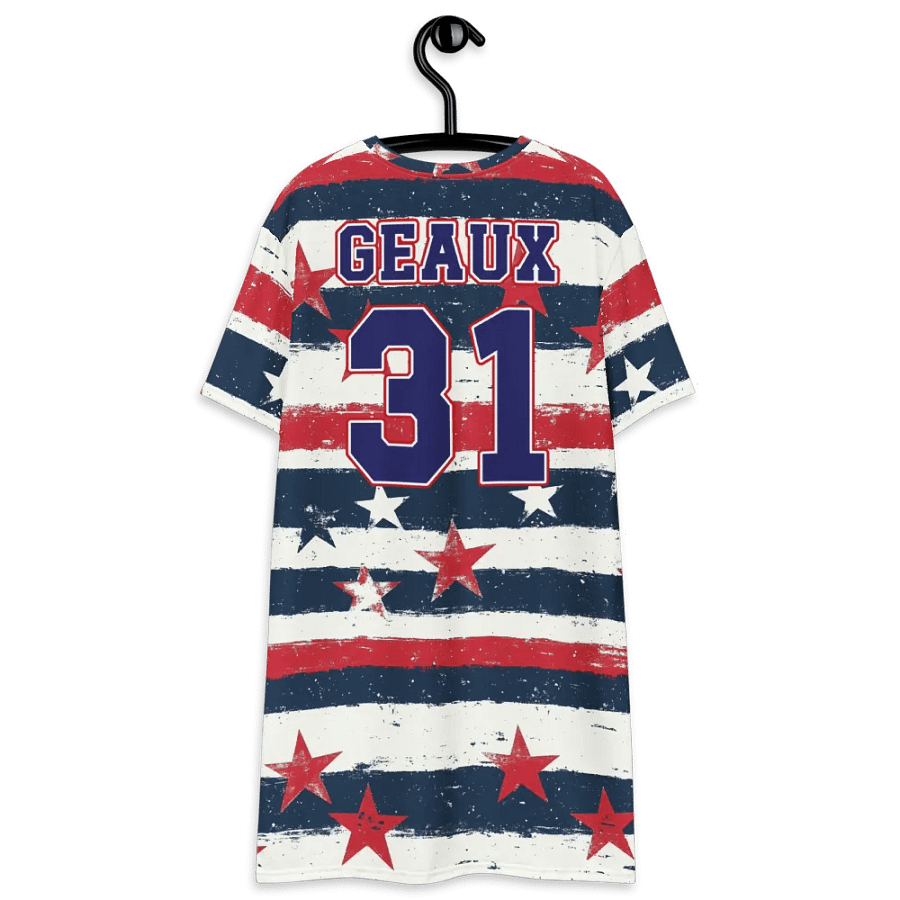Geaux 31 (On Back) - Vintage Patriots (Stars & Stripes) T-Shirt Dress product image (8)