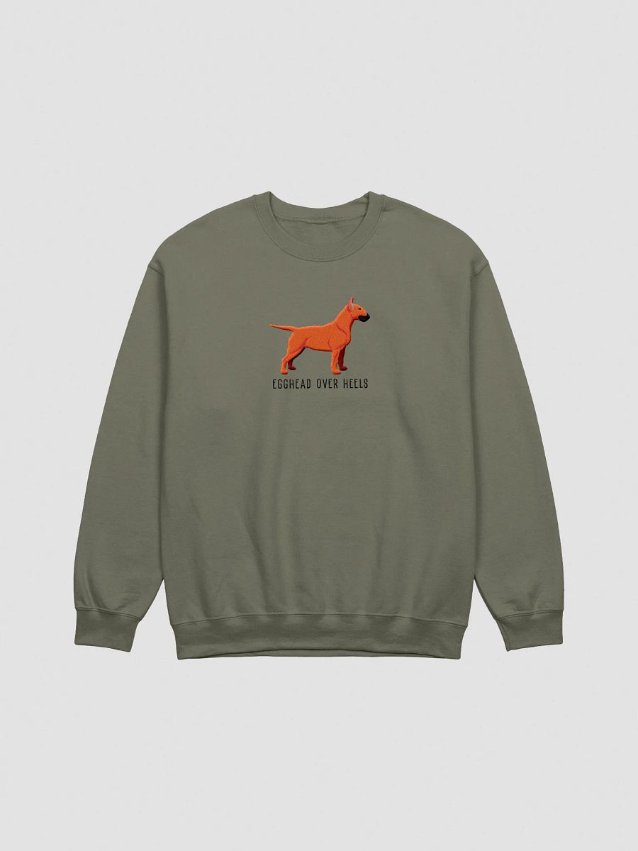 Egghead Over Heals Sweatshirt (Embroidered) of an English Bull Terrier(Red) product image (7)