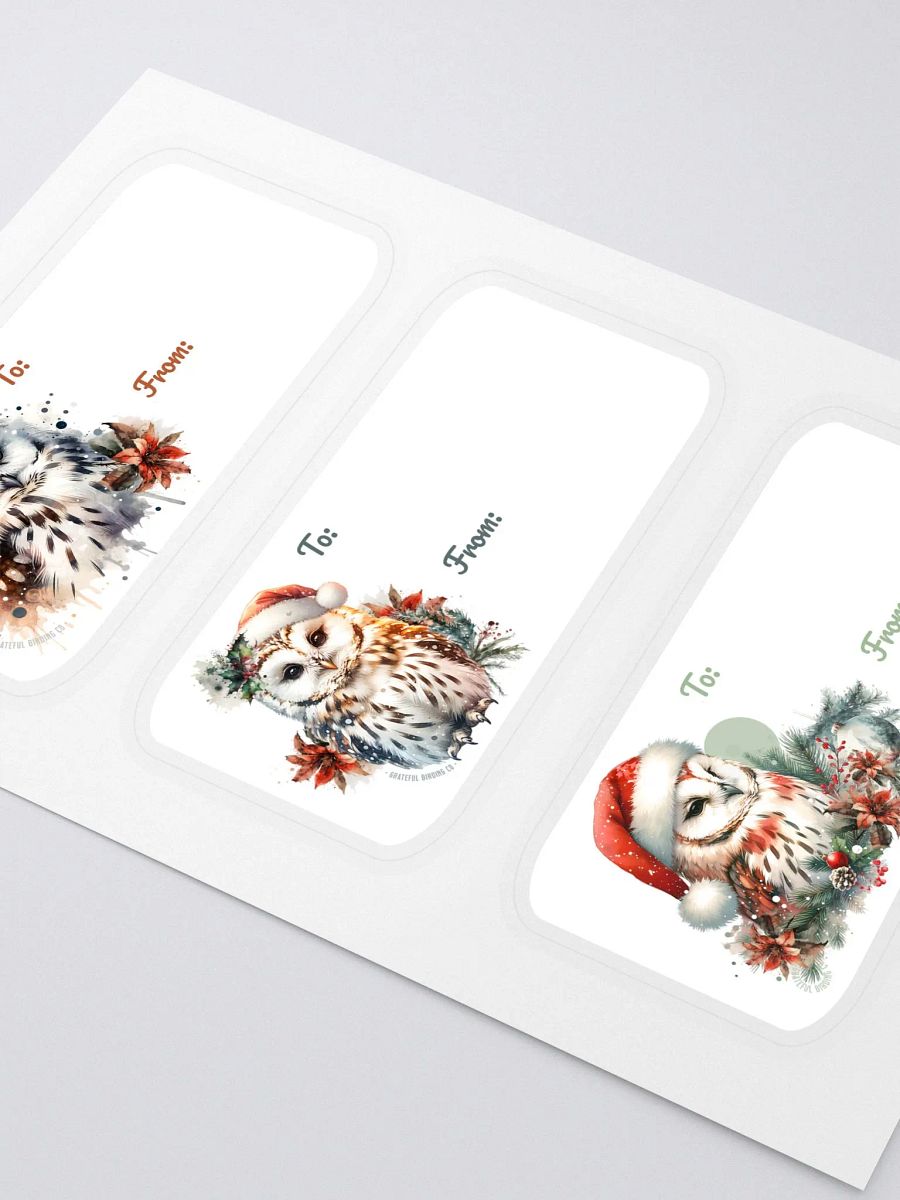 Holiday Owl Gift Labels - Set of 3 product image (2)