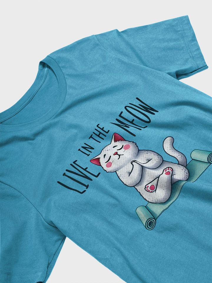 Live in the Meow Yoga Cat T-Shirt – Peaceful Meditation Design product image (2)