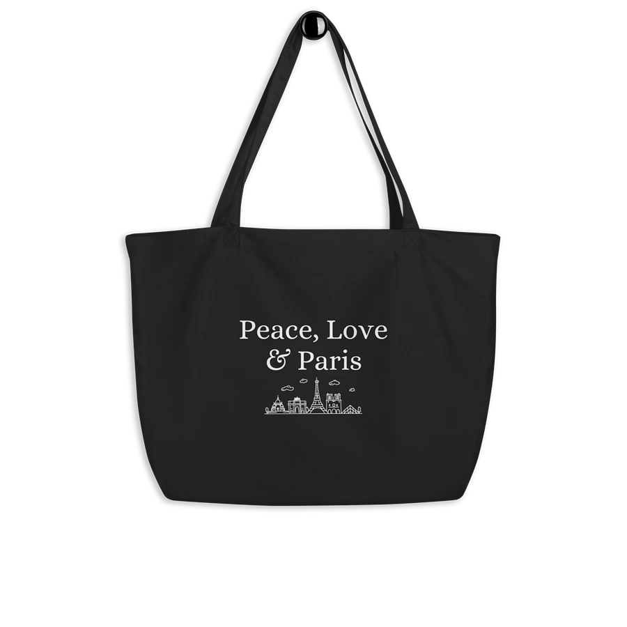 Peace, Love and Paris with Monuments Organic Tote Bag Black product image (5)