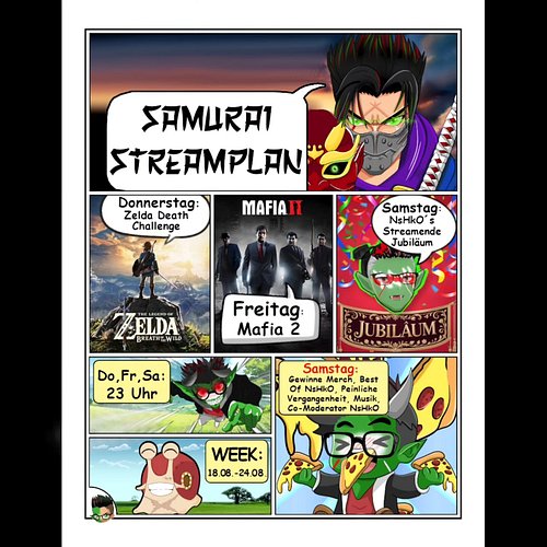 Am Samstag könnt ihr wieder was gewinnen denn wir haben was zu feiern!
Do: Deathchallenge in Zelda. Strafe: Glatze, 