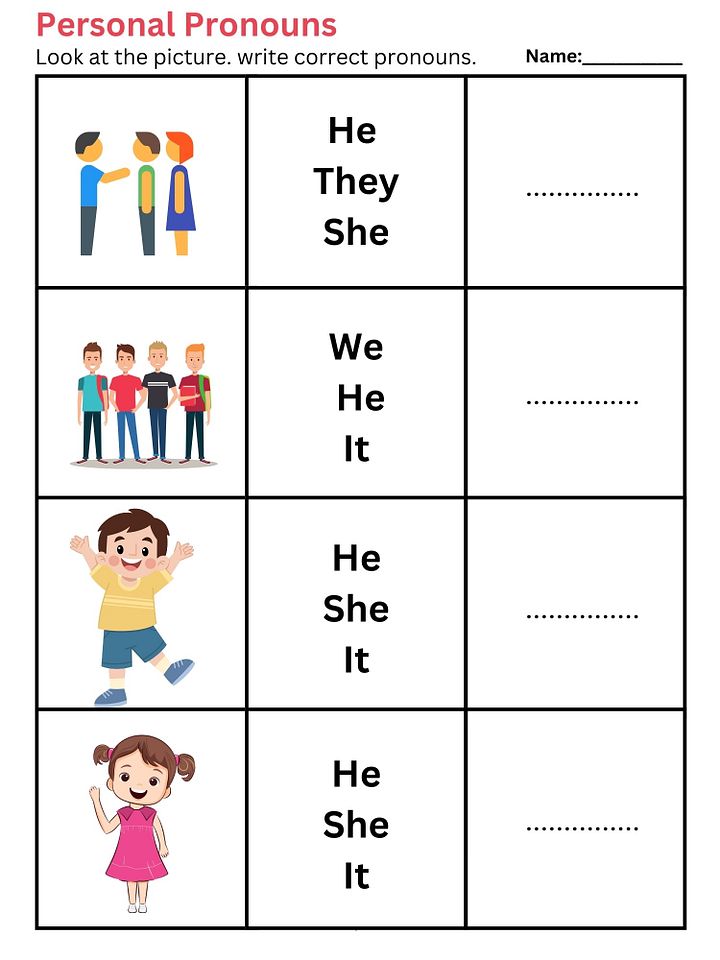 Personal Pronouns Worksheet product image (2)
