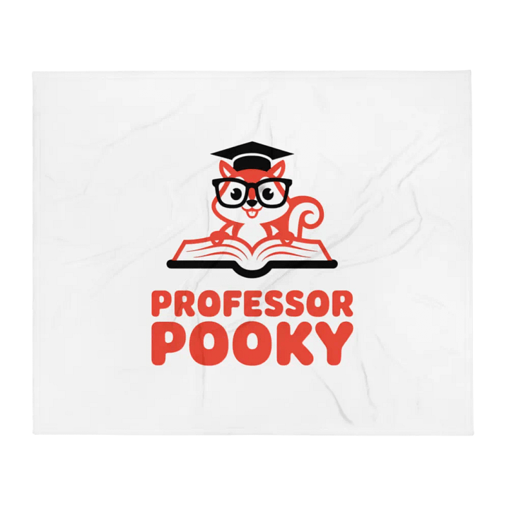Ultra soft and plushy blanket: Professor Pooky, Red and Black with Book and Grad Cap product image (2)