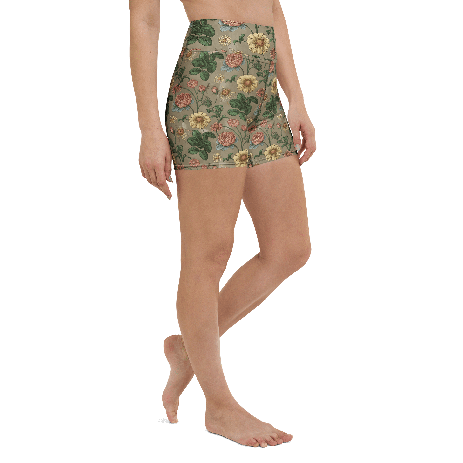 Women’s Floral Yoga Shorts – High-Waisted Non-See-Through Activewear product image (3)