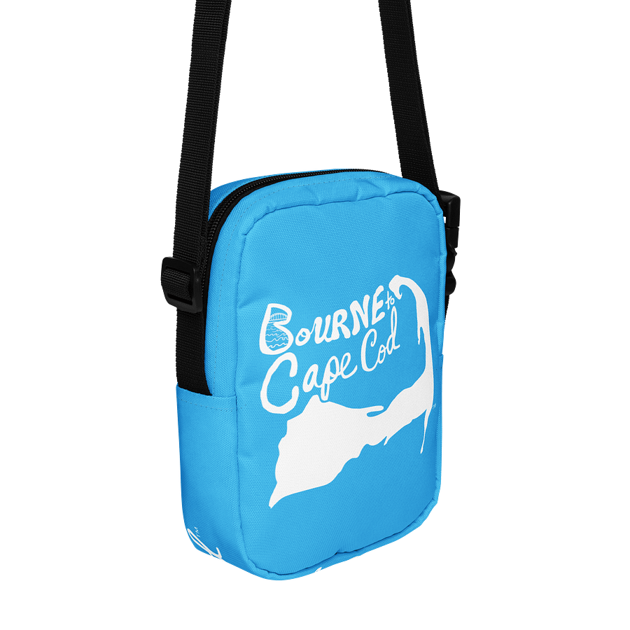 BOURNE to Cape Cod™ | Crossbody Bag | BRN.2C.C.™ | Utility On-the-Go | Coastal Cool Meets Everyday Carry | White Logos on Deep Sky Blue🌊🎒 product image (3)