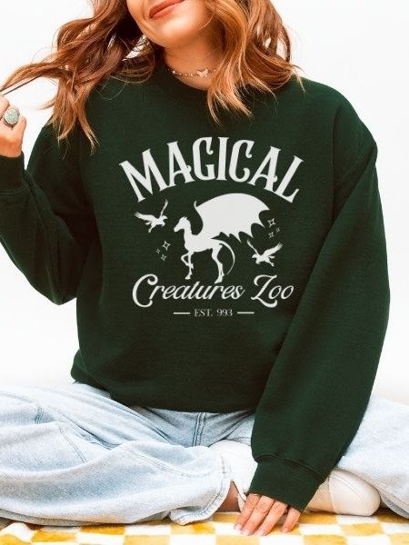 Magical Creatures Zoo Cozy Minimalist Fall Sweathirt for Halloween product image (11)