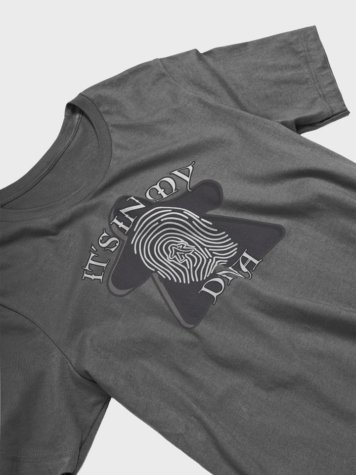 Meeple DNA Shirt for Board Gamers, Fingerprint Meeple Board Game T-shirt, It's in my DNA grey product image (2)