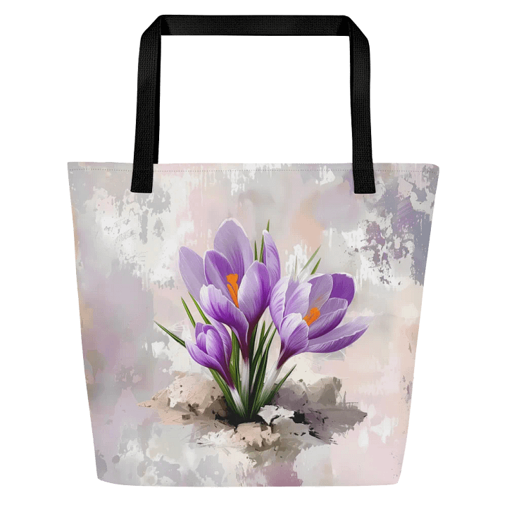 Tote Bag: Vintage Purple Crocus Flowers Floral Design product image (1)