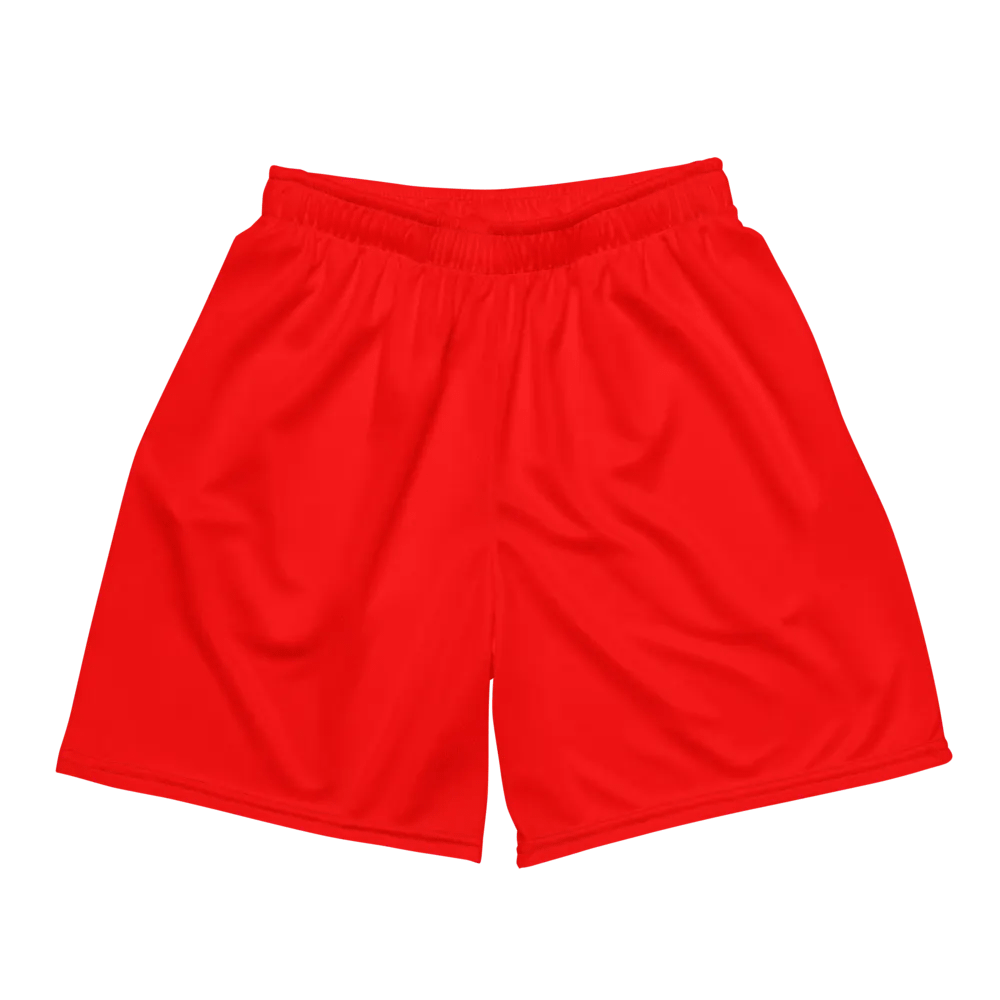 Plain Color Red Mesh Shorts product image (3)
