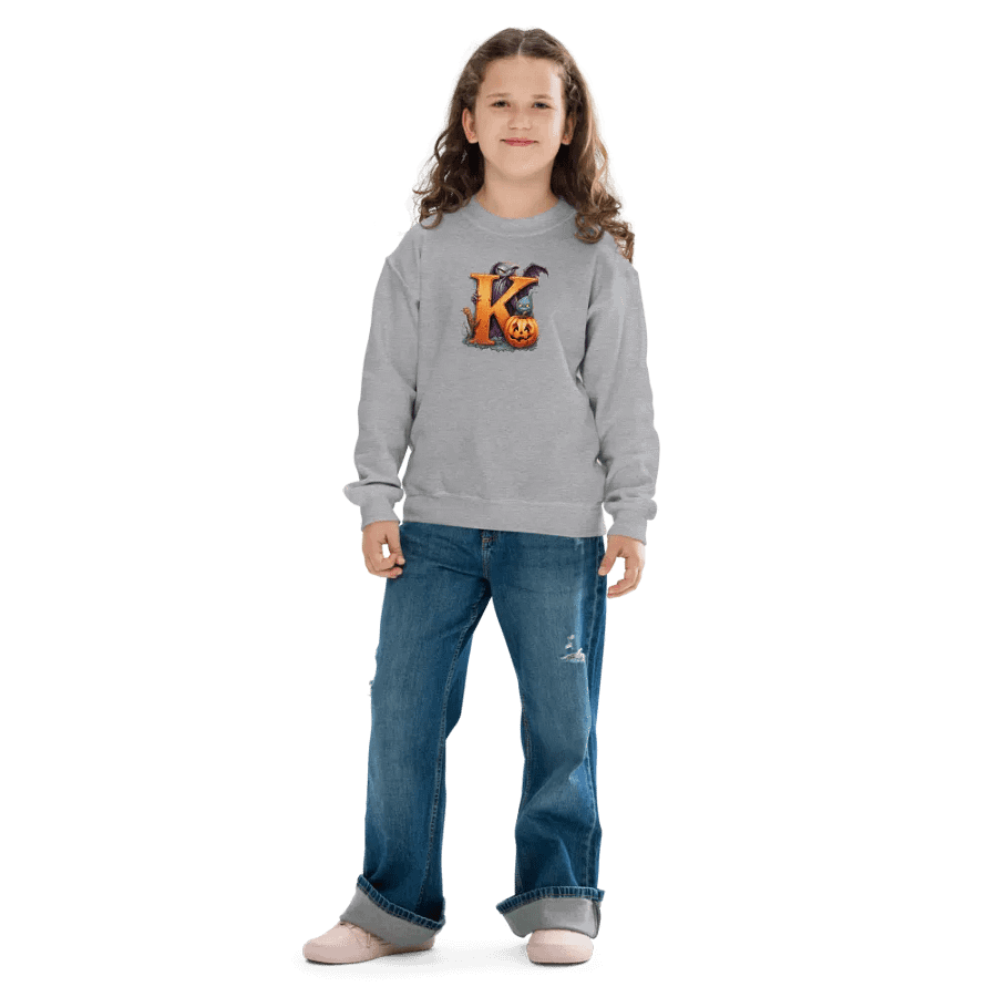 Cute Halloween Monogram Letter K Sweatshirt product image (7)