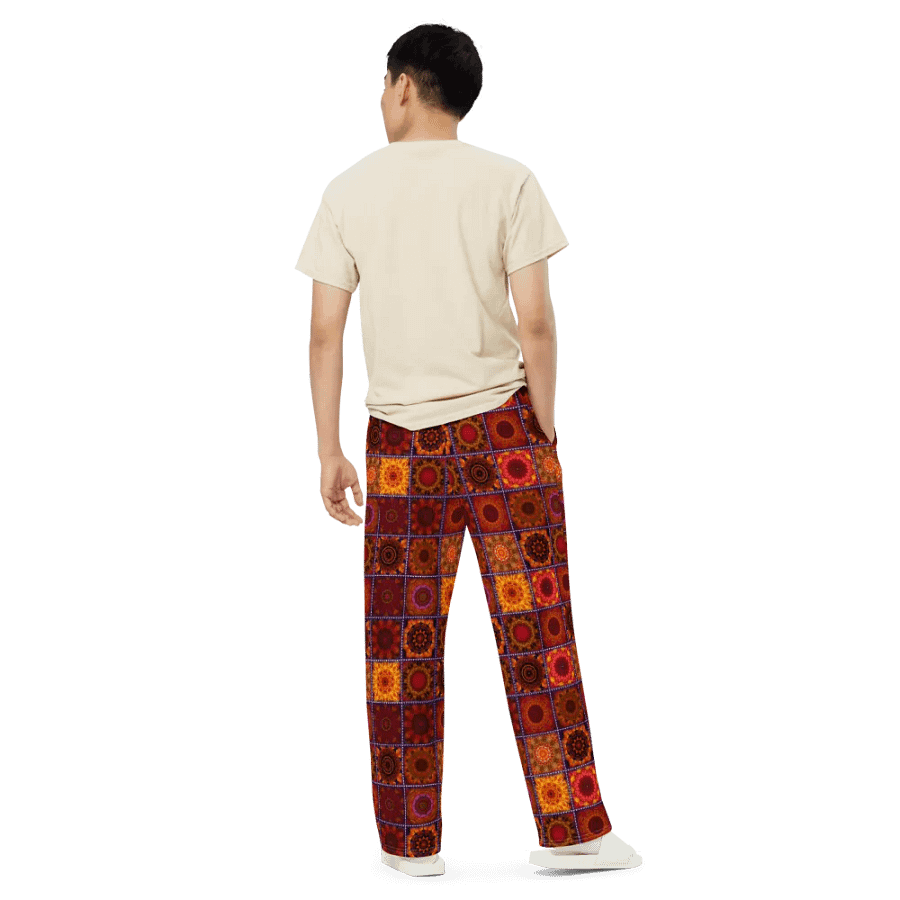Orange Crazy Quilt Wideleg Pants product image (5)