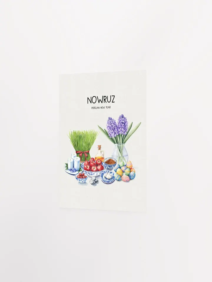Nowruz Celebration Poster, Nowruz Watercolor Art, Haft-sin Table, Persian New Year, Persian Art product image (13)