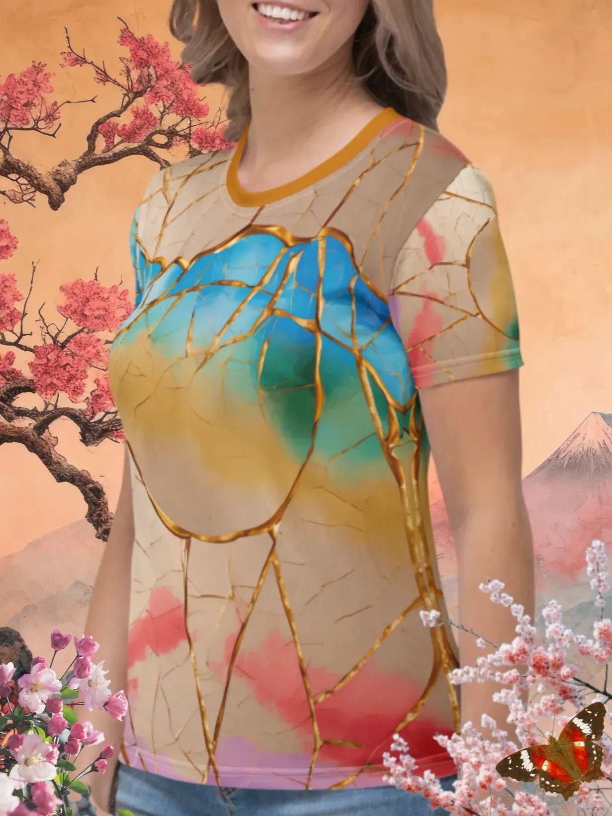 Rainbow Kintsugi Print T-Shirt product image (2)