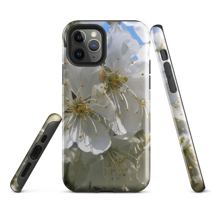 Tough Case for iPhone® with White Cherry Blossoms product image (1)