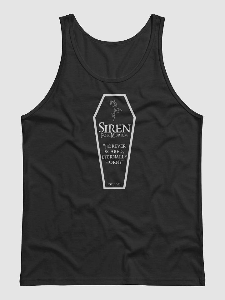 SirenPM: Community Based "Scared But H#rny" Coffin Shirt Unisex Tank product image (1)