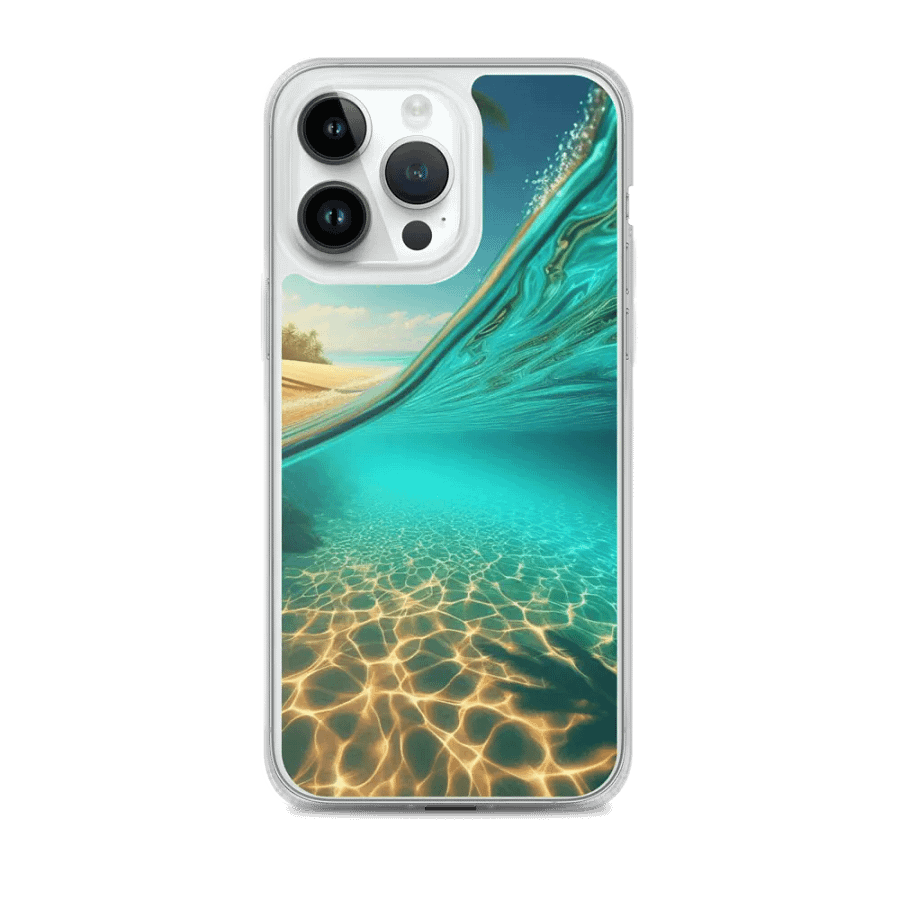Tropical Paradise iPhone® MagSafe® Clear Case | AI Design beautiful beach scenery product image (2)