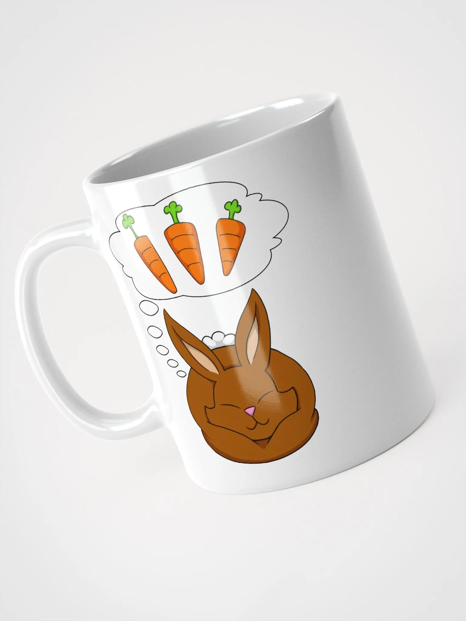 Sleeping Bunny With Carrots White Glossy Mug product image (5)