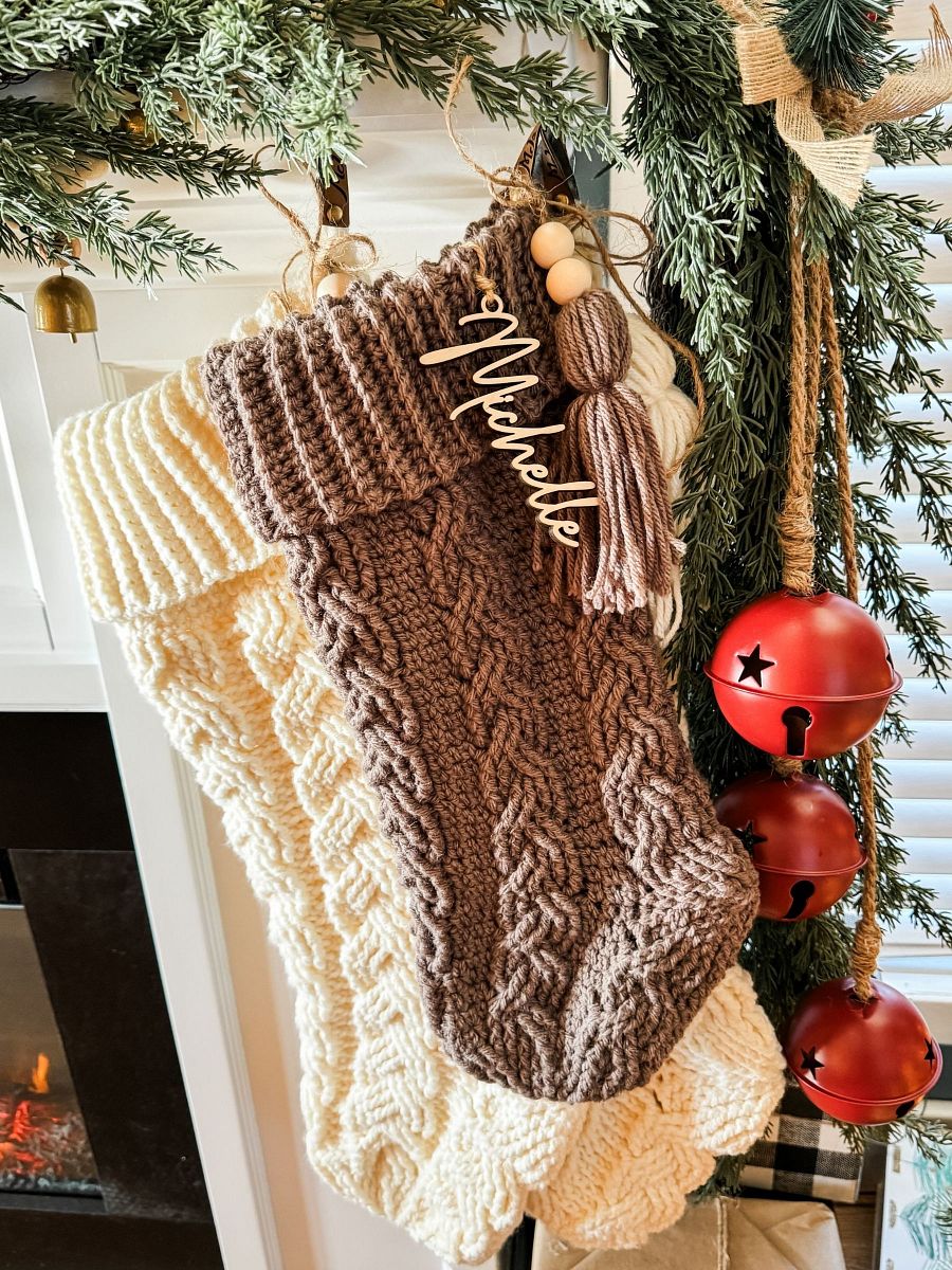 Cozy Cottage Cable Stocking Crochet Pattern product image (3)