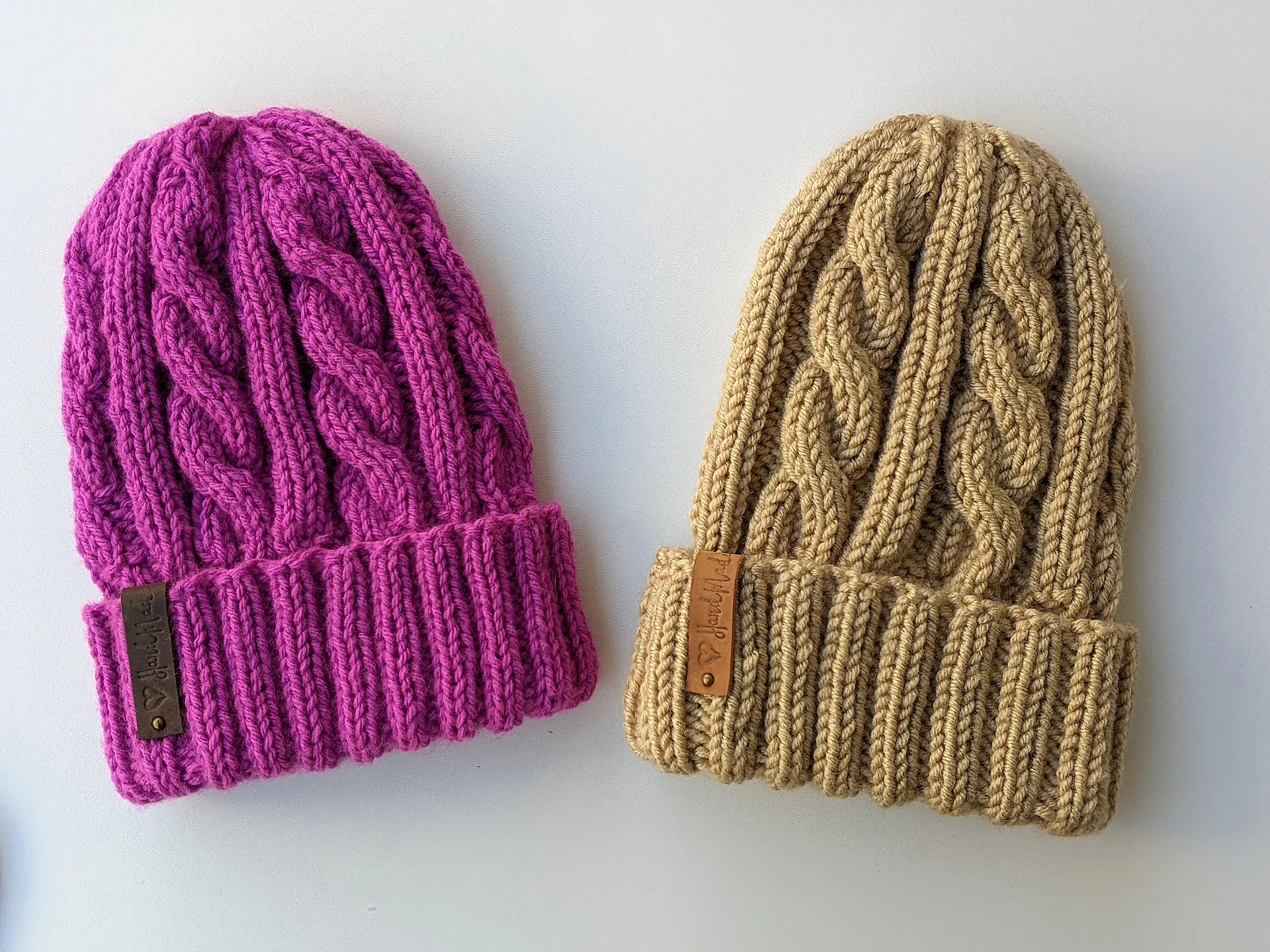 Worsted-Weight Yarn Crème Brûlée Cable Hat Knitting Pattern product image (3)