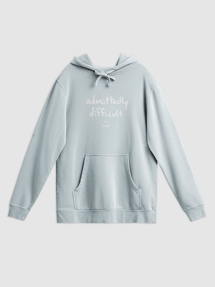 admittedly difficult (white) printed pigment hoodie product image (56)