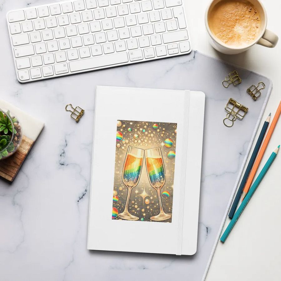 Rainbow Champagne Celebration Journal / Guestbook - WHITE product image (8)