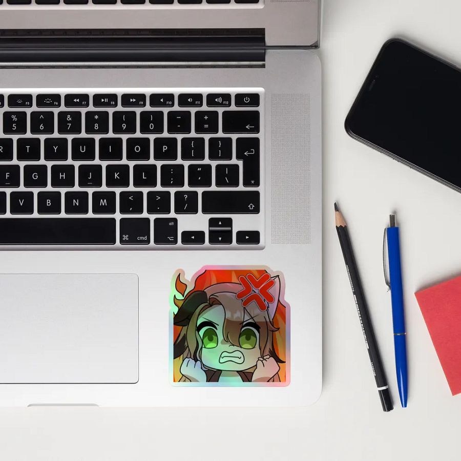 rage emote holographic sticker product image (12)
