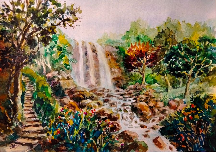 "Curug Sewu" Painting by Deni Je product image (1)