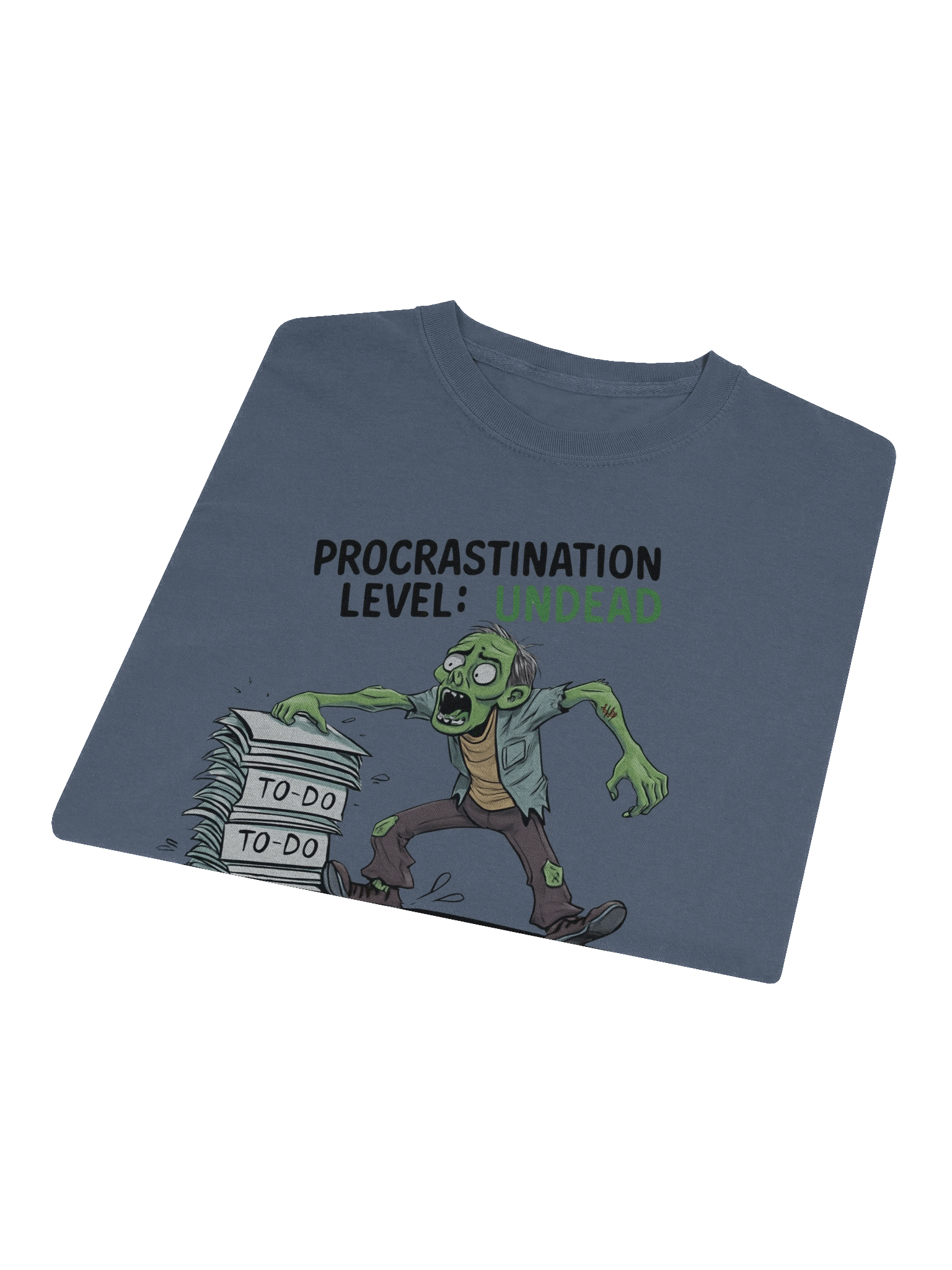 "Procrastination Level: Undead" Halloween - Zombie Long Sleeve Shirt – Funny To-Do List Graphic Long Sleeve Tee for Chronic Procrastinators product image (1)