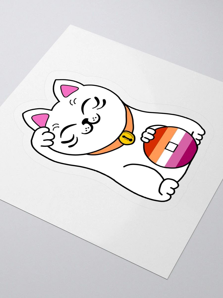 Maneki neko lesbian pride sticker product image (9)