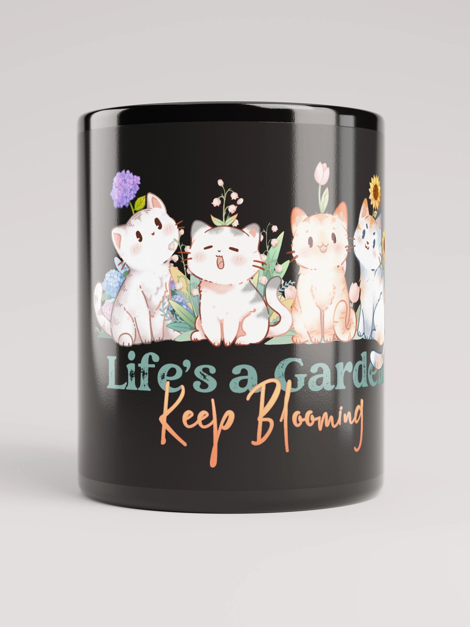 Life is a cat garden - black mug product image (5)