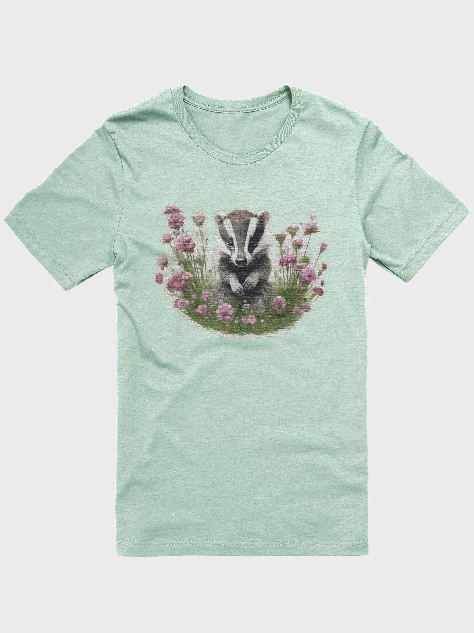 Baby badger in flowers Supersoft T-Shirt product image (1)