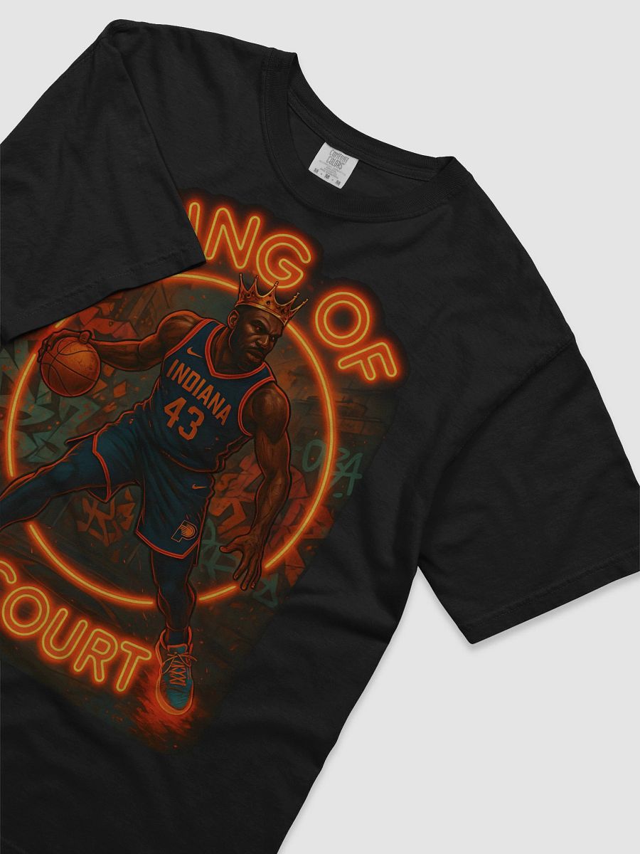 King of the Court Neon Basketball Art – Indiana Streetwear Poster or T-Shirt Design product image (3)