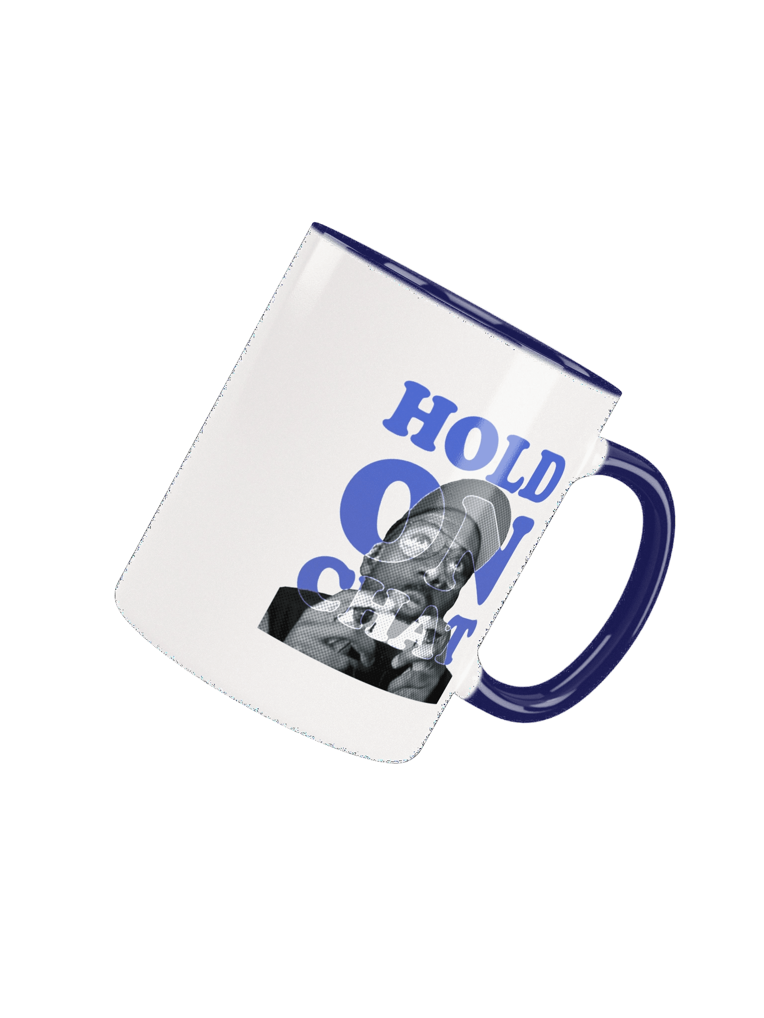 Hold On Chat Ceramic Mug (blue) product image (4)