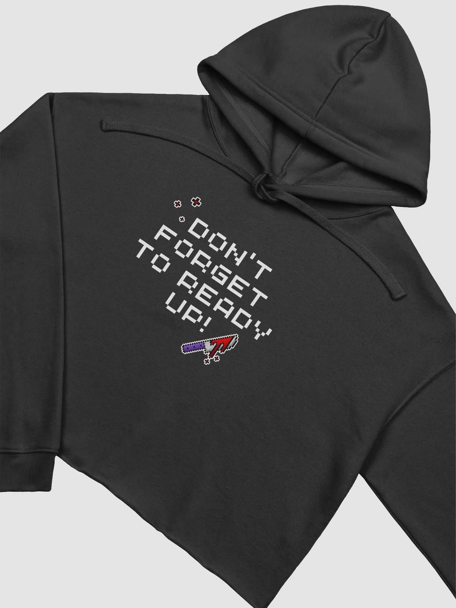 Dont Forget To Ready Up! Womens Printed Crop Top Hoodie product image (3)