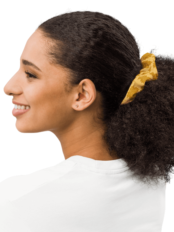 Autumn Leaves Scrunchie – Cozy Boho Hair Tie with Fall Pattern product image (3)