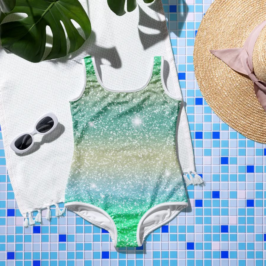 Glitter Unicorn Texture Design Youth Swimsuit (2) product image (8)
